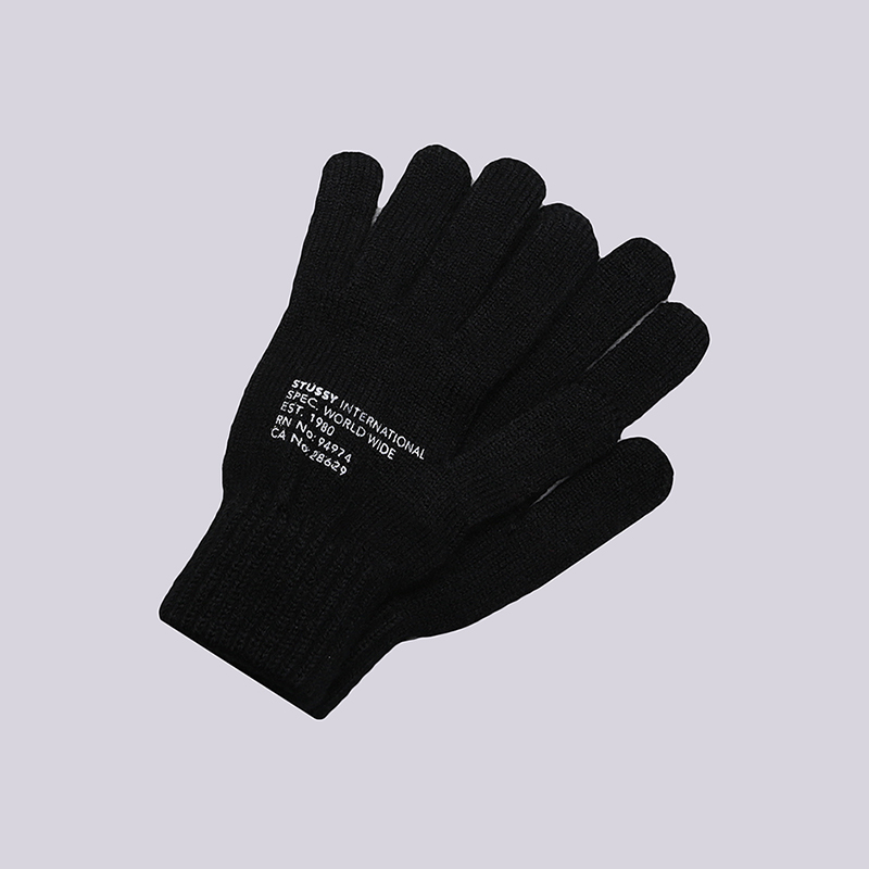  черные перчатки Stussy Printed Mil Spec Gloves 138614-black - цена, описание, фото 1